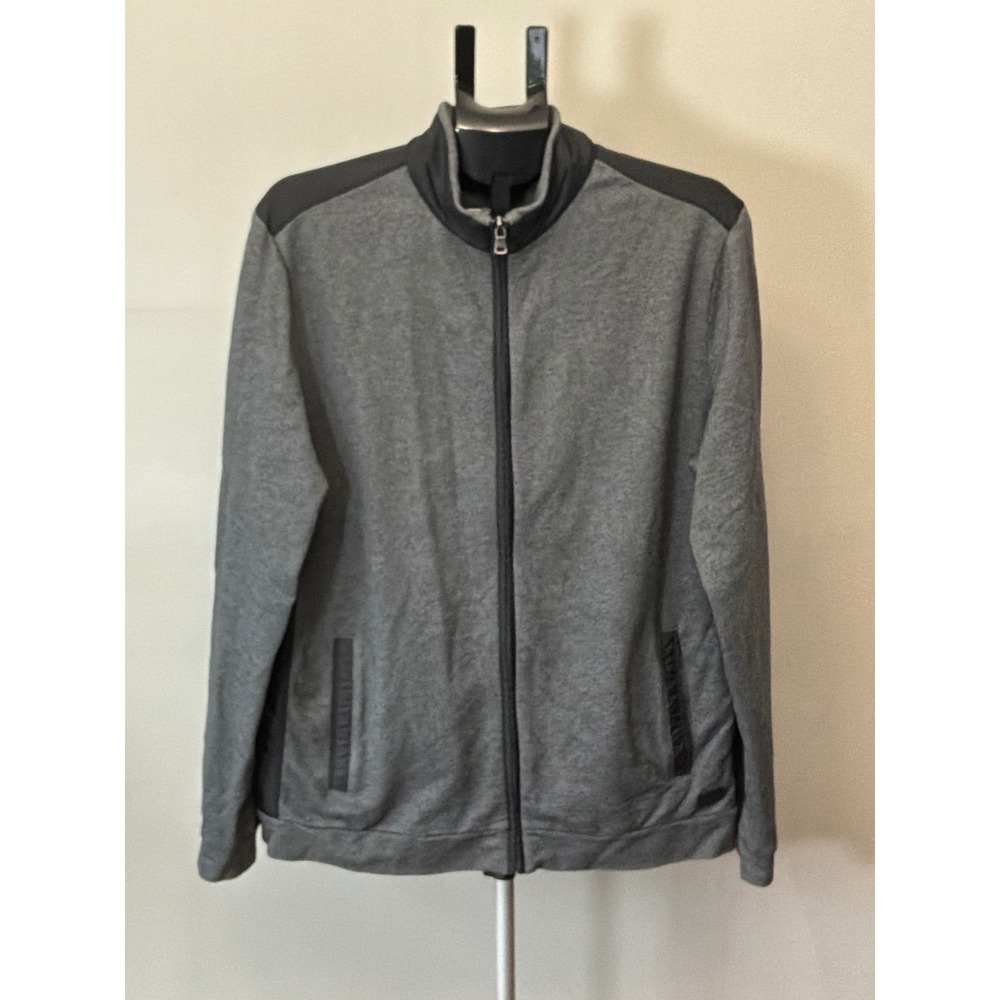 Hugo Boss Track Jacket Mens XXL Gray Black Full Zip Streetwear Athleisure